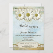Vintage Rustic Country Daisy Bridal Shower  Einladung (Vorderseite)