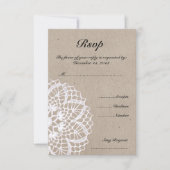 Vintage Rustic Doily Wedding RSVP Card Karte (Vorderseite)