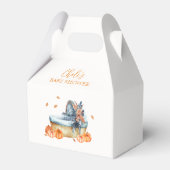 Vintage Rustic Fall Pumpkin Crib Babydusche Geschenkschachtel (Rückseite)