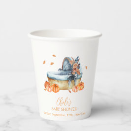 Vintage Rustic Fall Pumpkin Crib Babydusche Pappbecher