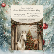 Vintage Rustic Farmhouse Horse Cow Christmas Party