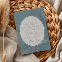 Vintage Rustic Floral Dusky Teal Bridal Shower