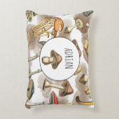 Vintage Rustic Forest Mushrooms Dekokissen (Vorderseite(Vertikal))