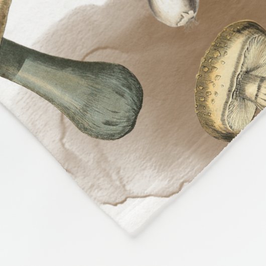 Vintage Rustic Forest Mushrooms Fleecedecke (Ecke)