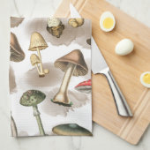 Vintage Rustic Forest Mushrooms Geschirrtuch (Viertel Falte)