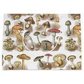 Vintage Rustic Forest Mushrooms Große Geschenktüte (Vorderseite)