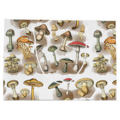 Vintage Rustic Forest Mushrooms Große Geschenktüte (Rückseite)