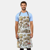 Vintage Rustic Forest Mushrooms Schürze (Getragen)