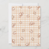 Vintage Rustic Gingham Cowboy Rodeo 6. Geburtstag Einladung (Rückseite)