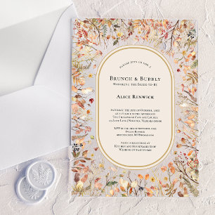 Vintage Rustic Herbst-Beige-Braut-Brunchen Acryleinladungen
