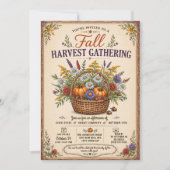 Vintage Rustic Herbst Erntefest-Party Einladung (Vorderseite)