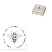 Vintage Rustic Individuelle Name Resturn-Adresse Gummistempel (Stempel)