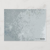 Vintage Rustic Peacock Gray Distressed Lace Damask Postkarte (Rückseite)
