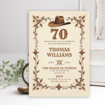Vintage Rustic Western Star Cowboy 70. Geburtstag 