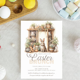 Vintage Rustik Beige Ostern Brunch Einladung