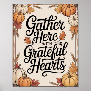 Vintage Rustik Herbst - “Hier versammeln wir uns d Poster
