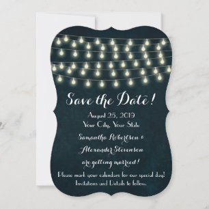 Vintage Rustik Lichterketten Termin bekannt geben Save The Date