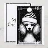 Vintage Rustikal Inspiriert Poodle Weihnachtskarte Feiertagskarte (Vorne/Hinten)