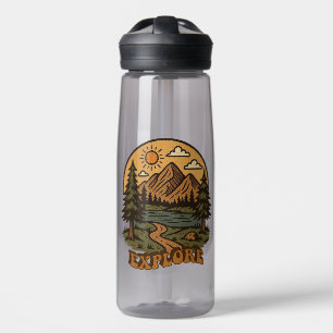 Vintage/rustikal outdoor-naturverbunden Erkundung  Trinkflasche