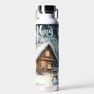 Vintage/Rustikal/Schneemann/Weihnachten Trinkflasche