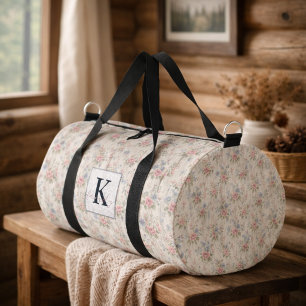 Vintage-Rustikal Shabby Chic Floral auf Holz Farmh Duffle Bag