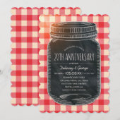 Vintage rustikale 20. Hochzeit Jahrestag Picnic Einladung (Vorne/Hinten)