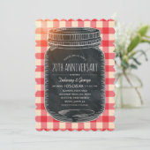 Vintage rustikale 20. Hochzeit Jahrestag Picnic Einladung (Stehend Vorderseite)