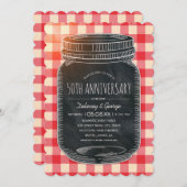 Vintage rustikale 50. Hochzeit Jubiläum Picnic Einladung (Vorne/Hinten)