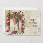 Vintage Rustikale Alte LKW Trendy Foto Hochzeit Einladung (Rückseite)