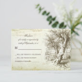 Vintage rustikale alte Papiersorten RSVP Karte (Stehend Vorderseite)