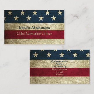 Vintage rustikale American Flag Business Cards Visitenkarte