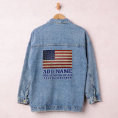 Vintage rustikale amerikanische Flagge mit Namensj Jeansjacke (Hangar)