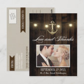 Vintage rustikale Ankerkarte (Nautic Dankeschön Ka Postkarte (Vorne/Hinten)