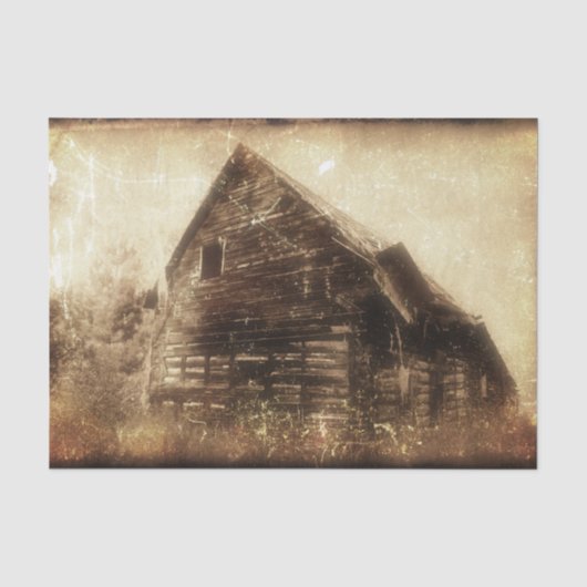 Vintage Rustikale Barsche Sepia Ländertextur Seidenpapier (Vorderseite)