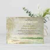 Vintage rustikale Beachvolleyball-Einladungen Einladung (Stehend Vorderseite)