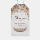 Vintage Rustikale Beige Goldene Rose Geschenkanhänger (Rückseite)