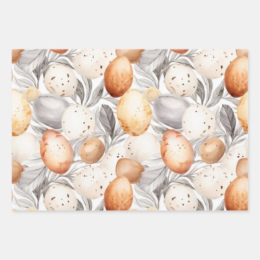 Vintage Rustikale Beige Osterkaninchen Geschenkpapier Set (Vorderseite 2)