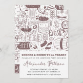 Vintage Rustikale Bierleute 94. Geburtstagsfeier Einladung (Vorne/Hinten)