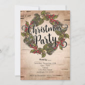 Vintage rustikale Birkenweihnachtsfeste Party Einl Einladung (Vorderseite)