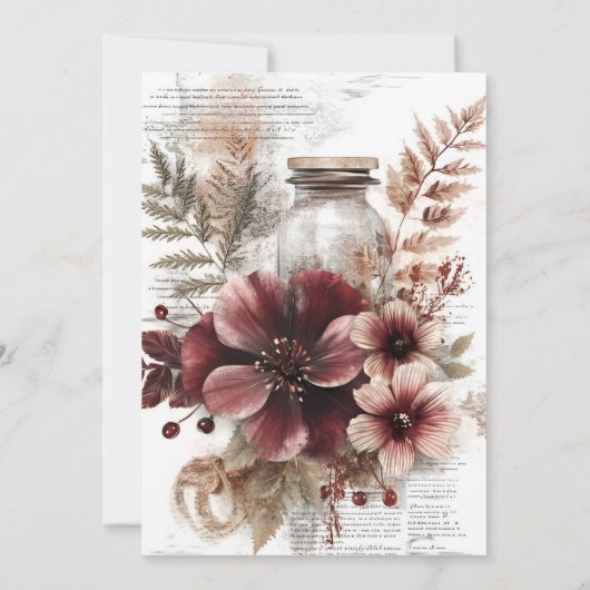 Vintage Rustikale Blankenhochzeit Einladung (Rückseite)