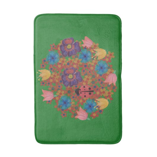 Vintage rustikale Blume Badematte (Vorderseite Vertikal)