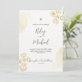 Vintage rustikale Blume & botanische Einladung (Stehend Vorderseite)