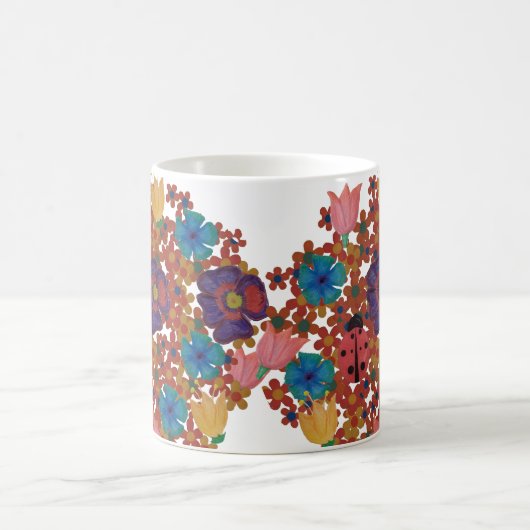 Vintage rustikale Blume Kaffeetasse (Mittel)