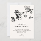 Vintage rustikale Blumen-Zweig-Brautdusche Einladung (Vorderseite)