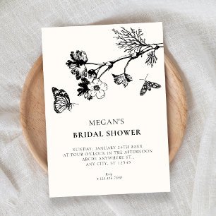 Vintage rustikale Blumen-Zweig-Brautdusche Einladung