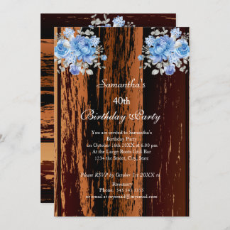 Vintage Rustikale Blumenblumen Geburtstagsparty Einladung