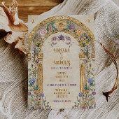 Vintage rustikale Blumenhochzeit Einladung