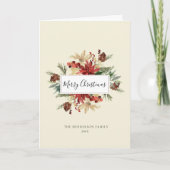 Vintage rustikale Blumenkarte Weihnachten Weihnach Karte (Vorderseite)