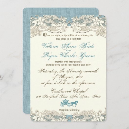 Vintage Rustikale Blumenmärchen Einladung (Vorne/Hinten)