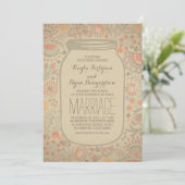 Vintage Rustikale Blumenmason Jar Wedding Einladung (Stehend Vorderseite)